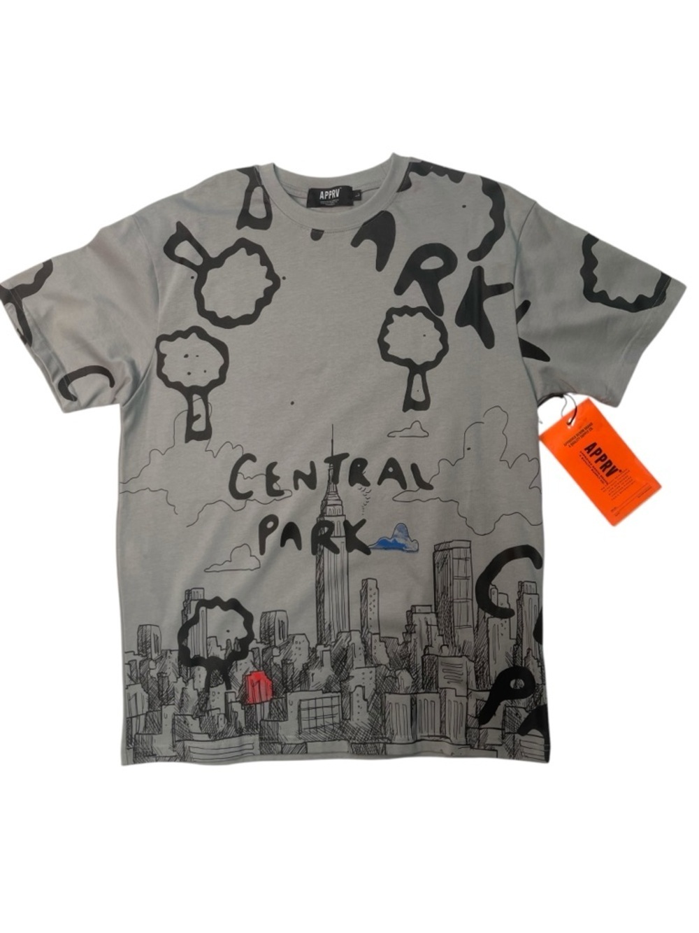 Sz Large APPRV Gray 'Central Park' Graphic Tee